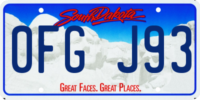 SD license plate 0FGJ93
