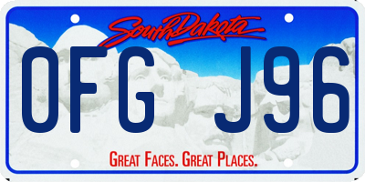 SD license plate 0FGJ96