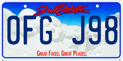 SD license plate 0FGJ98