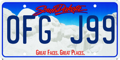 SD license plate 0FGJ99