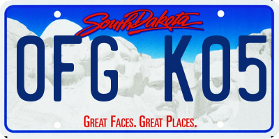 SD license plate 0FGK05