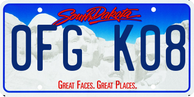 SD license plate 0FGK08