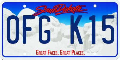 SD license plate 0FGK15