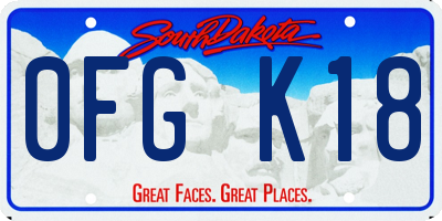 SD license plate 0FGK18