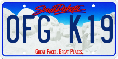 SD license plate 0FGK19