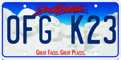 SD license plate 0FGK23