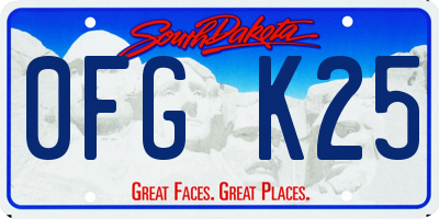 SD license plate 0FGK25
