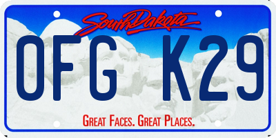SD license plate 0FGK29