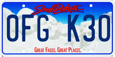 SD license plate 0FGK30