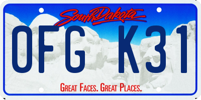SD license plate 0FGK31