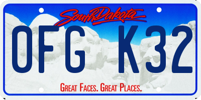 SD license plate 0FGK32