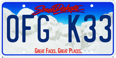 SD license plate 0FGK33