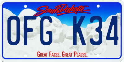 SD license plate 0FGK34