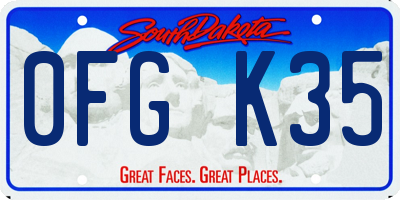 SD license plate 0FGK35