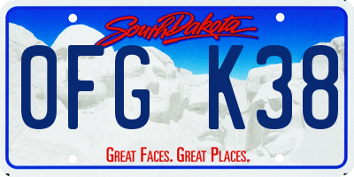 SD license plate 0FGK38