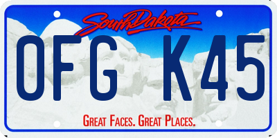 SD license plate 0FGK45