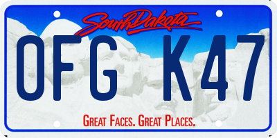 SD license plate 0FGK47