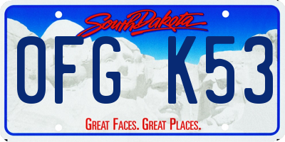 SD license plate 0FGK53