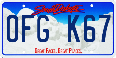 SD license plate 0FGK67