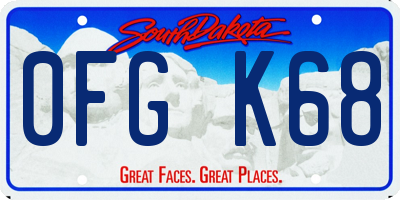 SD license plate 0FGK68