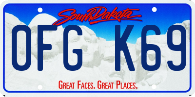 SD license plate 0FGK69