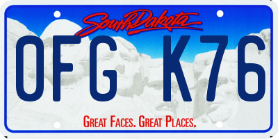 SD license plate 0FGK76