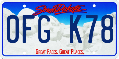 SD license plate 0FGK78