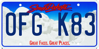SD license plate 0FGK83