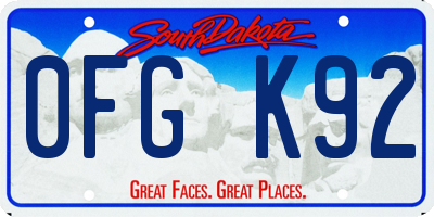 SD license plate 0FGK92