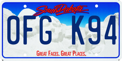 SD license plate 0FGK94