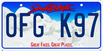 SD license plate 0FGK97