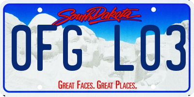 SD license plate 0FGL03