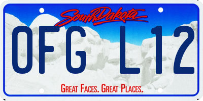 SD license plate 0FGL12