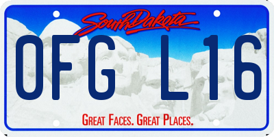 SD license plate 0FGL16