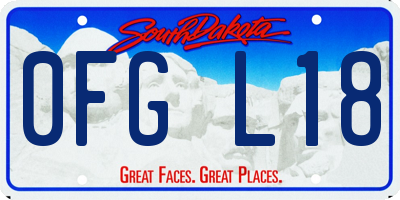 SD license plate 0FGL18