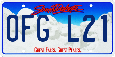 SD license plate 0FGL21