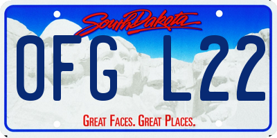 SD license plate 0FGL22