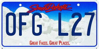 SD license plate 0FGL27