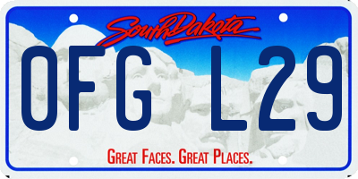 SD license plate 0FGL29