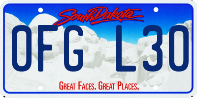 SD license plate 0FGL30