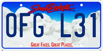 SD license plate 0FGL31