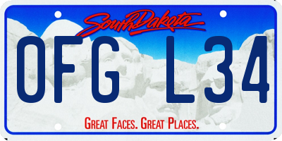 SD license plate 0FGL34