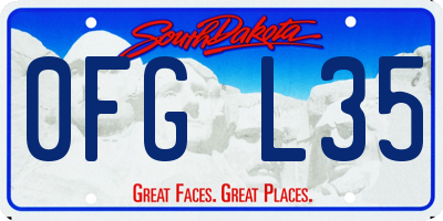 SD license plate 0FGL35