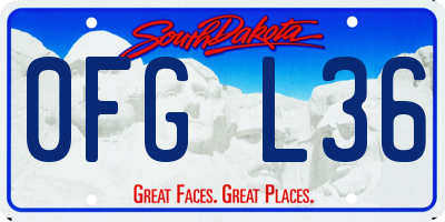 SD license plate 0FGL36