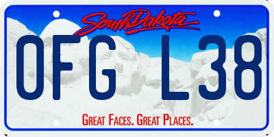 SD license plate 0FGL38