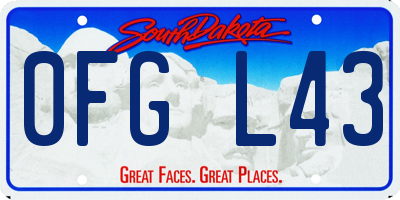 SD license plate 0FGL43