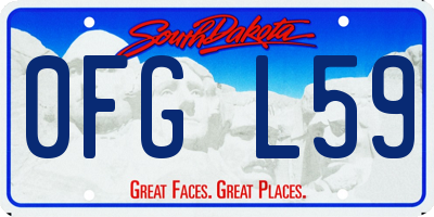 SD license plate 0FGL59