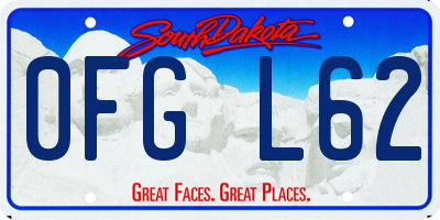 SD license plate 0FGL62