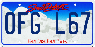 SD license plate 0FGL67