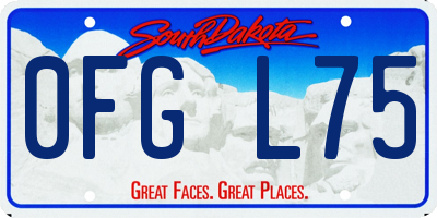 SD license plate 0FGL75